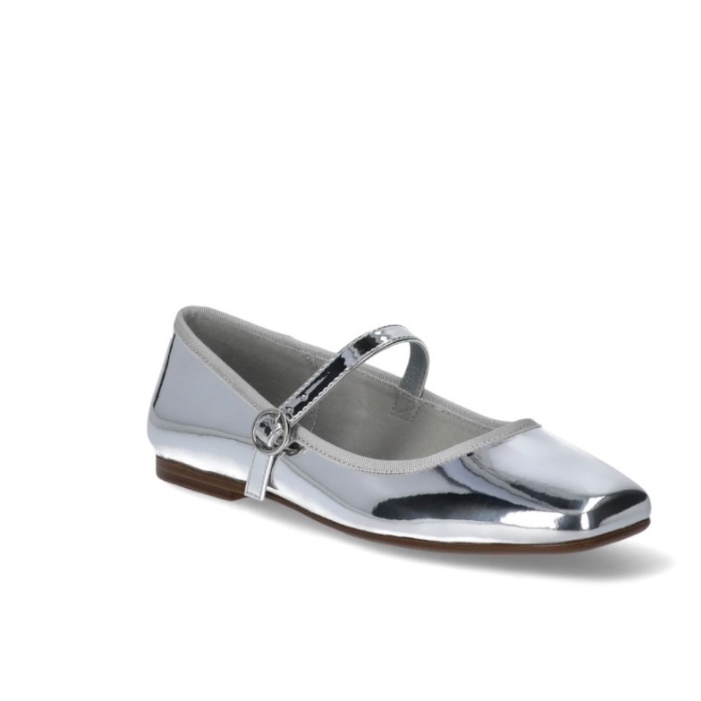 Scoop NYC Silver Mary Jane Flats - Picture 2 of 4